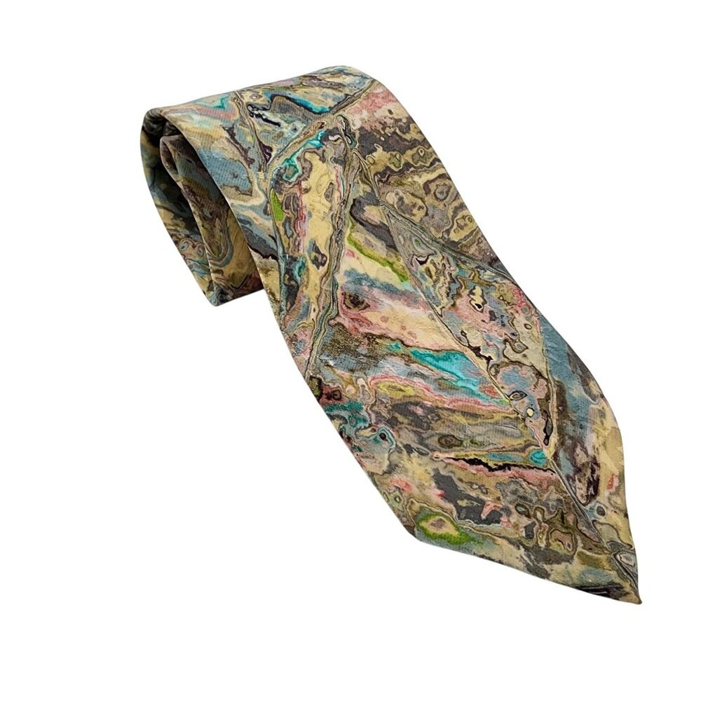 Brioni 100% Silk Tie Abstract Pastels